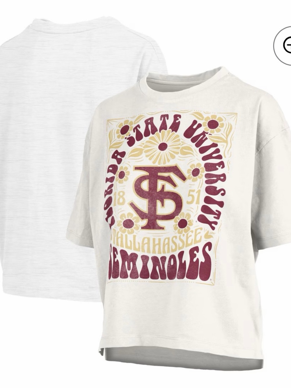 Pressbox Cream Short Sleeve Graphic Tee with Garnet and Gold Print